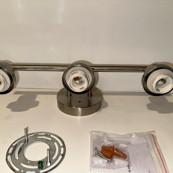 Brush Nickel 3 Light Fixture - Picture 4 of 14